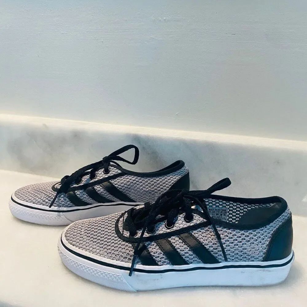 Adidas Adi Ease Clima Mesh Low Top Lace Up Skateboard Sneakers Gray Black Size 6